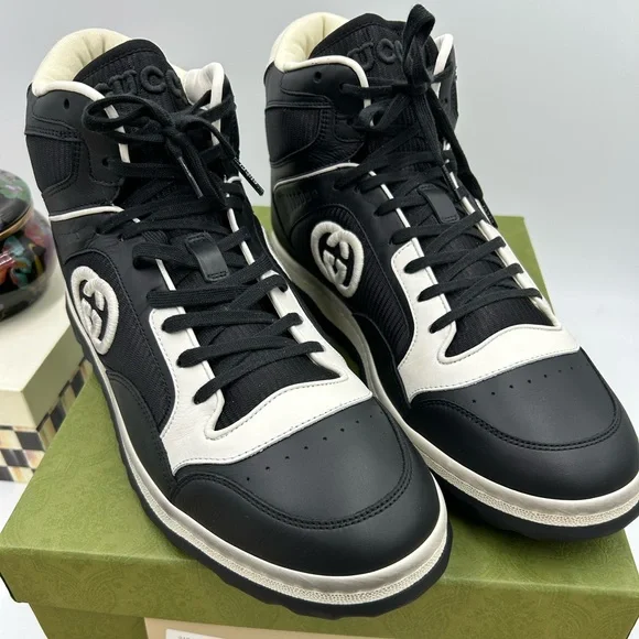 Men's Gucci Mac 80 high top leather Other sneakers size 13 made in Italy - Picture 1 of 11